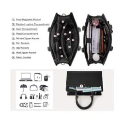 Large Capacity Laptop Bag for Women 15.6 Inch Laptop Tote Bag Leather Work Bag Waterproof Briefcase Business Office Computer Bag