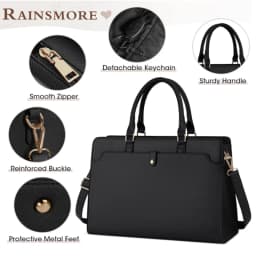 Large Capacity Laptop Bag for Women 15.6 Inch Laptop Tote Bag Leather Work Bag Waterproof Briefcase Business Office Computer Bag