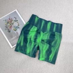 Fashion Tie Dye Fitness Shorts Women High Waist Elastic Leggings Trainning Running Push Up Butt Yoga Fitness Shorts
