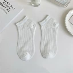10Pairs Women's Solid Frill Trim Sock Soft & Lightweight Sweet Japanese Style Short Socks Comfortable Breathable Low Cut Sox