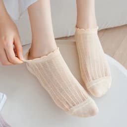10Pairs Women's Solid Frill Trim Sock Soft & Lightweight Sweet Japanese Style Short Socks Comfortable Breathable Low Cut Sox