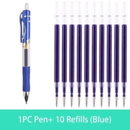 Retractable Gel Pen Set 0.5mm Black/Red/Blue Large Capacity Ball Point Pen Handle Replaceable Refills Rod School Office Supplies