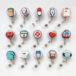 Doctor Nurse Cute Cartoon Retractable Badge Reel ID Lanyard Name Tag Card Badge Holder Reels Keychain Card Holder Accessories