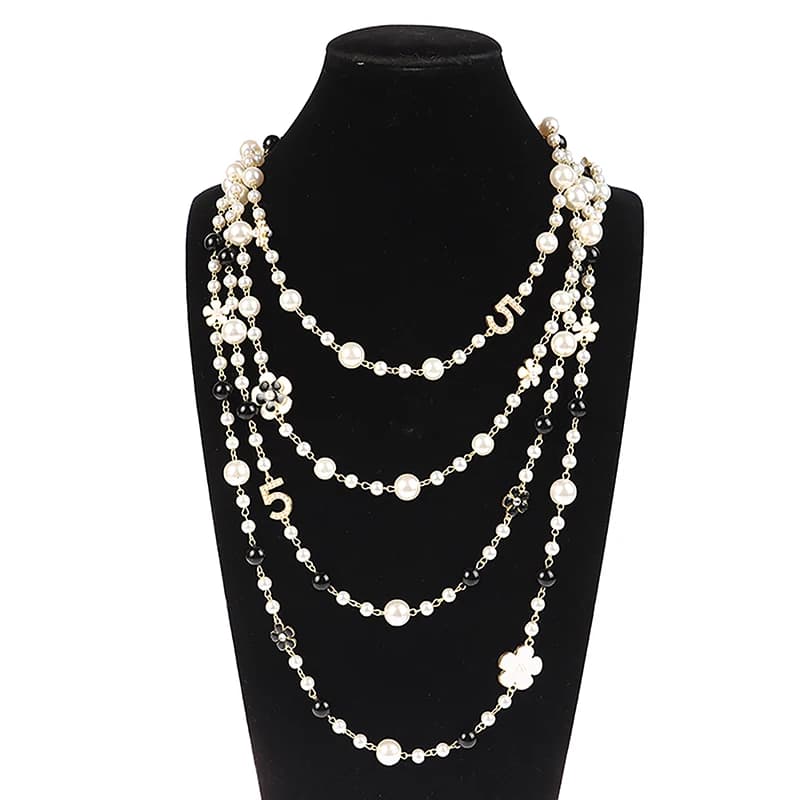 Classic Exquisite Pearl Long Sweater Necklace Fashion Lady Party Wedding Crystal Jewelry