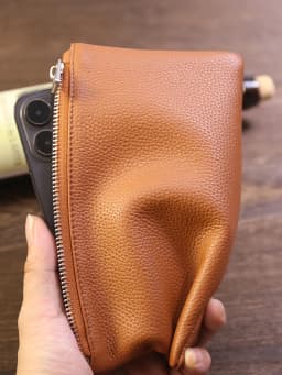 Genuine Leather Wallet Zipper Long Large Capacity Phone Card Money Clip Coin Purse Solid Color Litchi Pattern Clutch Bag