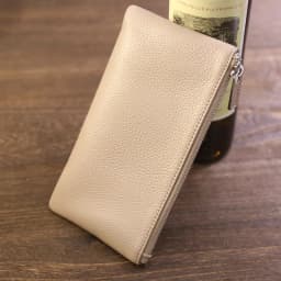 Genuine Leather Wallet Zipper Long Large Capacity Phone Card Money Clip Coin Purse Solid Color Litchi Pattern Clutch Bag
