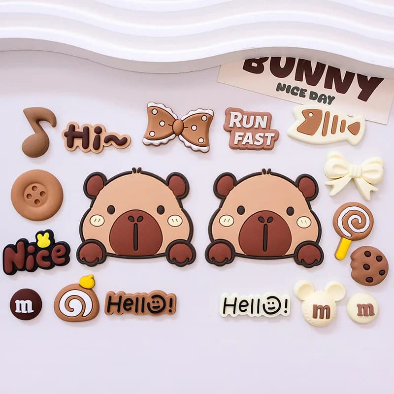 Capybara Animal Relax Funny Cartoon Cute Shoe Charms for Clogs Sandals Slippers DIY Decoration Shoe Buckle for Friends Gifts