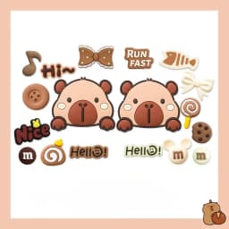 Capybara Animal Relax Funny Cartoon Cute Shoe Charms for Clogs Sandals Slippers DIY Decoration Shoe Buckle for Friends Gifts