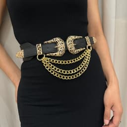 Designer Belts For Women High Quality Luxury Tassel Gold Chain Punk Y2K Silver Stretch Cummerbunds Elastic Waistband Corset