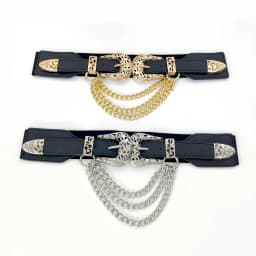 Designer Belts For Women High Quality Luxury Tassel Gold Chain Punk Y2K Silver Stretch Cummerbunds Elastic Waistband Corset