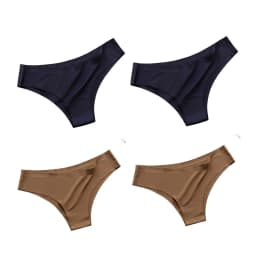 4PCS/Set Seamless Brazilian Panties Women's Sexy Lingerie Cool Ice Silk Low Waist Briefs Soft Solid Ultra-thin Bikini Underwear