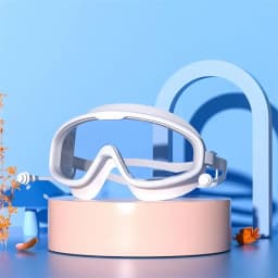 Professional Anti Fog Swimming Goggles with Earplugs Wide View Big Frame Diving Eyewear for Swimming Pool Durable Dive Glasses