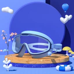 Professional Anti Fog Swimming Goggles with Earplugs Wide View Big Frame Diving Eyewear for Swimming Pool Durable Dive Glasses