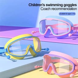 Professional Anti Fog Swimming Goggles with Earplugs Wide View Big Frame Diving Eyewear for Swimming Pool Durable Dive Glasses
