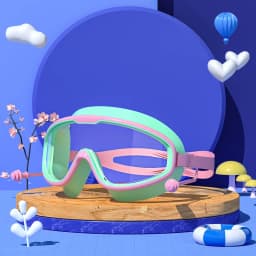 Professional Anti Fog Swimming Goggles with Earplugs Wide View Big Frame Diving Eyewear for Swimming Pool Durable Dive Glasses