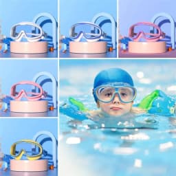 Professional Anti Fog Swimming Goggles with Earplugs Wide View Big Frame Diving Eyewear for Swimming Pool Durable Dive Glasses
