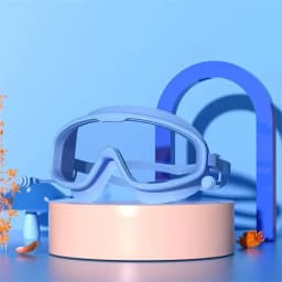 Professional Anti Fog Swimming Goggles with Earplugs Wide View Big Frame Diving Eyewear for Swimming Pool Durable Dive Glasses