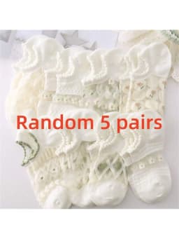 Randomly 5 pairs of summer women's socks ultra-thin crystal silk socks invisible socks breathable short socks hollow socks