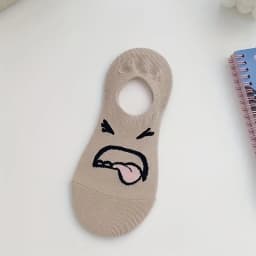5 pairs of socks cartoon funny expressions boat socks women's spring and summer thin invisible cute socks