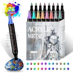 12/24 Colors Set Double Head Point Pen Acrylic Propylene Metal Marker Pen Hand Account Paintings Fine Arts Brush For Cardboard