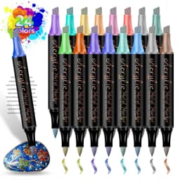 12/24 Colors Set Double Head Point Pen Acrylic Propylene Metal Marker Pen Hand Account Paintings Fine Arts Brush For Cardboard