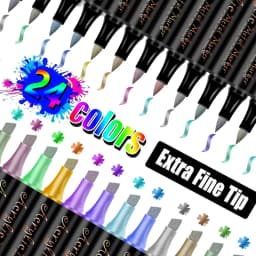 12/24 Colors Set Double Head Point Pen Acrylic Propylene Metal Marker Pen Hand Account Paintings Fine Arts Brush For Cardboard