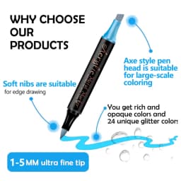 12/24 Colors Set Double Head Point Pen Acrylic Propylene Metal Marker Pen Hand Account Paintings Fine Arts Brush For Cardboard