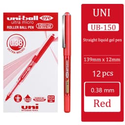 Uni Ball Gel Ink Pen Straight Liquid Ballpoint Pens Set UB-150 0.5/0.38mm Black Blue Red Ink Office School Stationery Suppplies