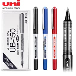 Uni Ball Gel Ink Pen Straight Liquid Ballpoint Pens Set UB-150 0.5/0.38mm Black Blue Red Ink Office School Stationery Suppplies