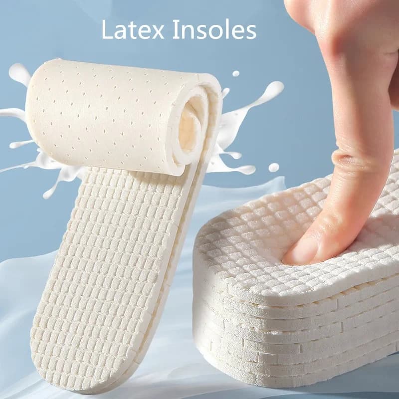 Latex Insoles for Shoes Soft Shoe Pads for Plantar Fasciitis Memory Foam Templates Pad Woman Man Step in The Shit Insole Instert