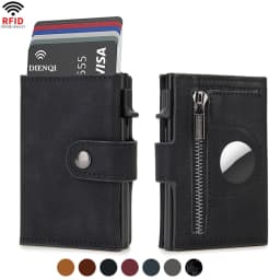 Rfid Credit Card Holder Men Wallets Luxury Thin Slim Cardholder Wallets for Airtag Air Tag Tracker Minimalist Fathers Day Choice