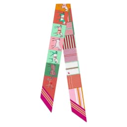 2024 New Spring Fashion War Horse Women's Twill Simulation Silk Binding Bag Handle Silk Ribbon Hair Ribbon Sibbon Small Scarf