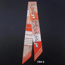 2024 New Spring Fashion War Horse Women's Twill Simulation Silk Binding Bag Handle Silk Ribbon Hair Ribbon Sibbon Small Scarf