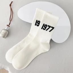 1977 Unisex Male Cotton 7 Number Socks Spring Fashion Comfort Sports Sock Solid Color Casual Women SocksNew