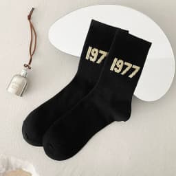 1977 Unisex Male Cotton 7 Number Socks Spring Fashion Comfort Sports Sock Solid Color Casual Women SocksNew