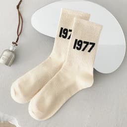 1977 Unisex Male Cotton 7 Number Socks Spring Fashion Comfort Sports Sock Solid Color Casual Women SocksNew