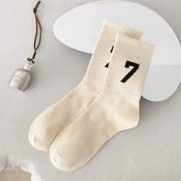 1977 Unisex Male Cotton 7 Number Socks Spring Fashion Comfort Sports Sock Solid Color Casual Women SocksNew