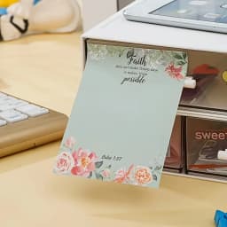 Inspirational Bible Text Self-Adhesive Notes, 30 Pieces, Retro Flower Christian Notes, Faith Inspirational Notepad, Perfect Gift for Christian (Random Color)