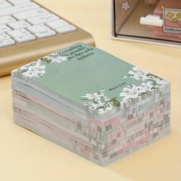 Inspirational Bible Text Self-Adhesive Notes, 30 Pieces, Retro Flower Christian Notes, Faith Inspirational Notepad, Perfect Gift for Christian (Random Color)