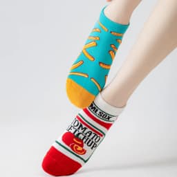 1 /3/5 Pairs Novelty Unisex French Fry & Ketchup Short Socks Suit In Spring Summer For Daily