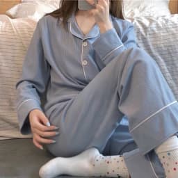 New Women's Imitation Pyjamas Homewear Set Girls Spring and Autumn Pajamas Homewear Ladies Long-Sleeved Cardigan Homewear
