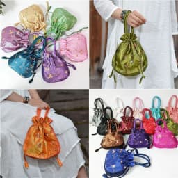 Embroidery Ethnic Style Sanitary Napkin Bag Jewerly Packing Bag Hanfu Drawstrings Bags Small Storage Bags Women Flower Handbags