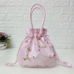 Embroidery Ethnic Style Sanitary Napkin Bag Jewerly Packing Bag Hanfu Drawstrings Bags Small Storage Bags Women Flower Handbags