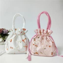 Embroidery Ethnic Style Sanitary Napkin Bag Jewerly Packing Bag Hanfu Drawstrings Bags Small Storage Bags Women Flower Handbags