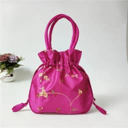 Embroidery Ethnic Style Sanitary Napkin Bag Jewerly Packing Bag Hanfu Drawstrings Bags Small Storage Bags Women Flower Handbags