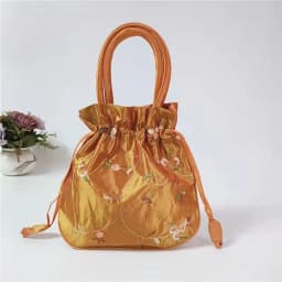 Embroidery Ethnic Style Sanitary Napkin Bag Jewerly Packing Bag Hanfu Drawstrings Bags Small Storage Bags Women Flower Handbags