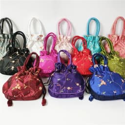Embroidery Ethnic Style Sanitary Napkin Bag Jewerly Packing Bag Hanfu Drawstrings Bags Small Storage Bags Women Flower Handbags