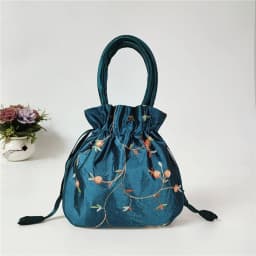 Embroidery Ethnic Style Sanitary Napkin Bag Jewerly Packing Bag Hanfu Drawstrings Bags Small Storage Bags Women Flower Handbags