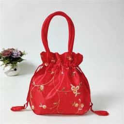 Embroidery Ethnic Style Sanitary Napkin Bag Jewerly Packing Bag Hanfu Drawstrings Bags Small Storage Bags Women Flower Handbags