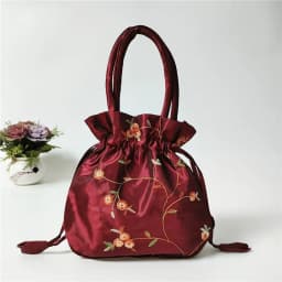 Embroidery Ethnic Style Sanitary Napkin Bag Jewerly Packing Bag Hanfu Drawstrings Bags Small Storage Bags Women Flower Handbags